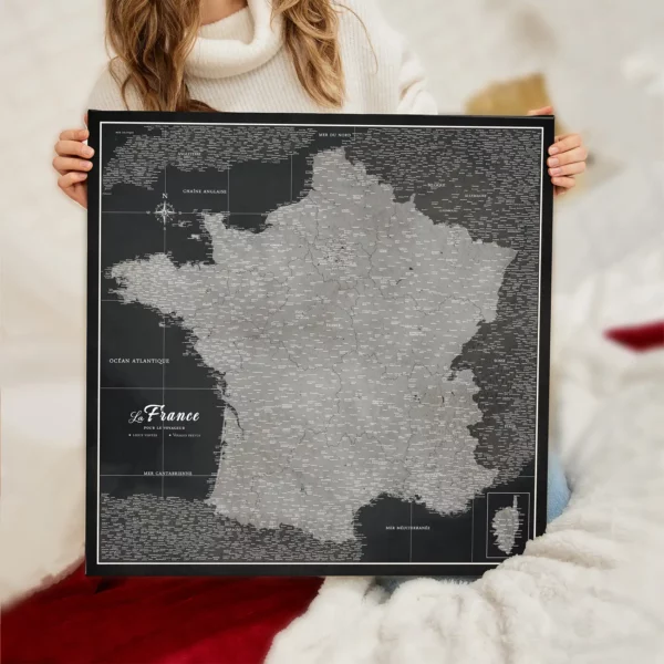 Frankreichkarte Black And Silver Moon