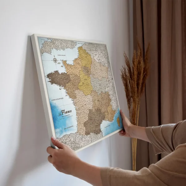 Frankreichkarte Blue Shades of brown