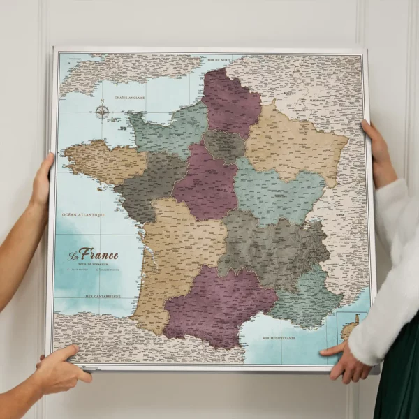 Frankreichkarte Blue Vintage