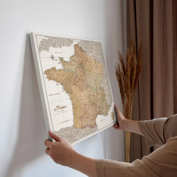 Frankreichkarte Cream Multicolor