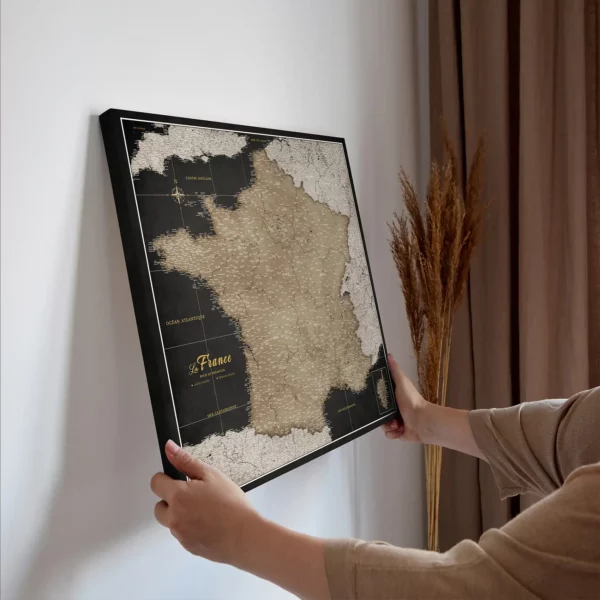 Frankreichkarte Golden Starry Night