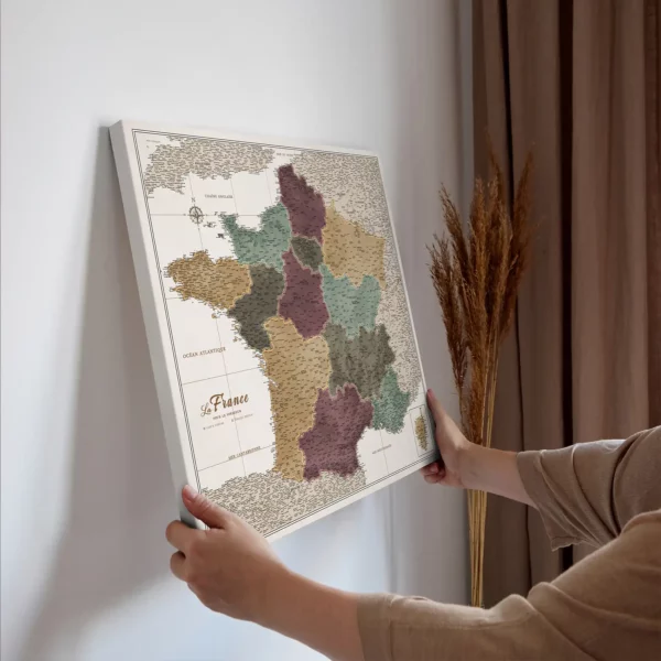 Frankreichkarte Modern Olive Safari