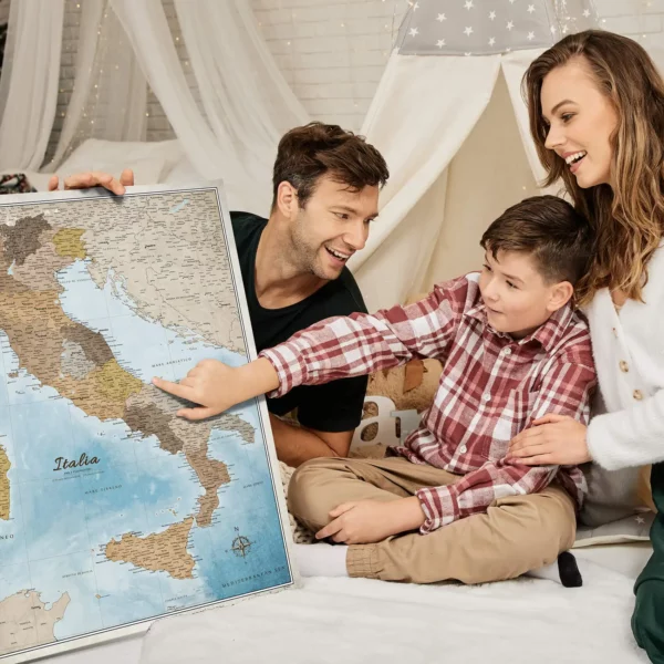 Italienkarte Blue Shades of brown