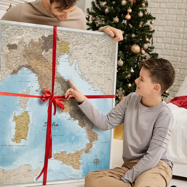 Italienkarte Blue Shades of brown