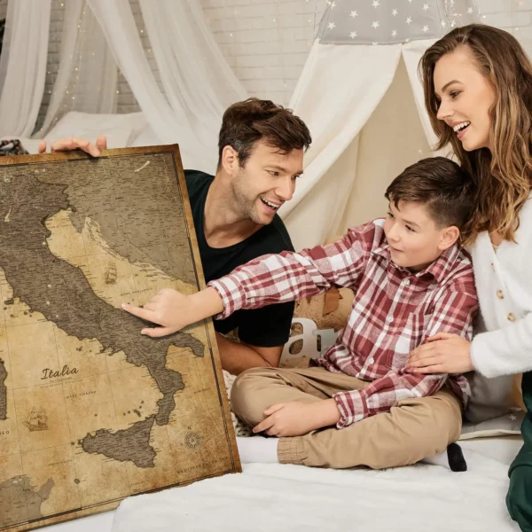 Italienkarte Retro Brown Desert