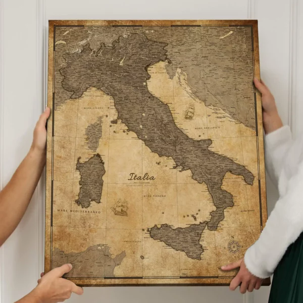 Italienkarte Retro Brown Desert