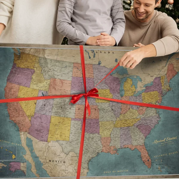 Karten der Vereinigten Staaten Multicolor Vintage