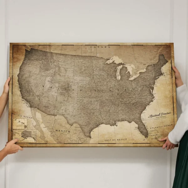 Karten der Vereinigten Staaten Retro Brown Desert