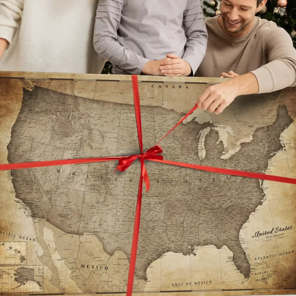 Karten der Vereinigten Staaten Retro Brown Desert