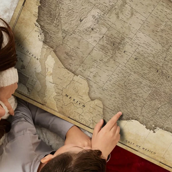 Karten der Vereinigten Staaten Retro Brown Desert