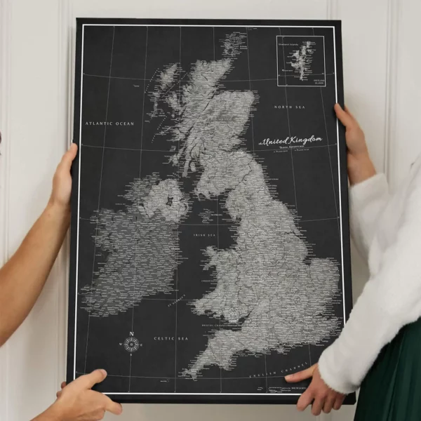 Korkkarte Grossbritannien Black and Silver Moon