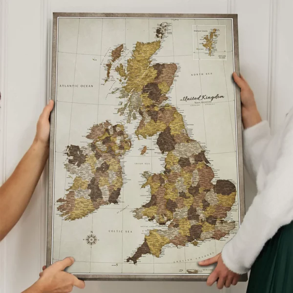 Korkkarte Grossbritannien Cream Browns