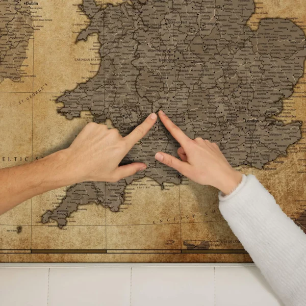 Korkkarte Grossbritannien Retro Brown Desert