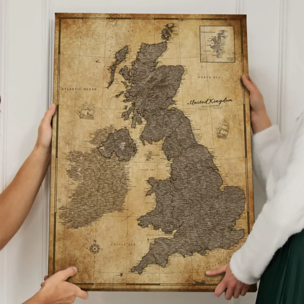 Korkkarte Grossbritannien Retro Brown Desert