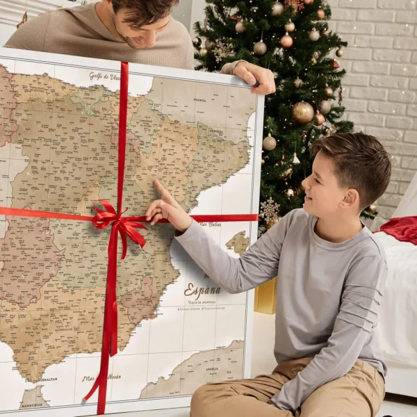 Korkkarte von Spanien Cream Multicolor