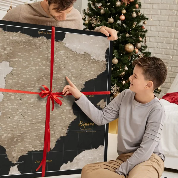 Korkkarte von Spanien Golden Starry Night