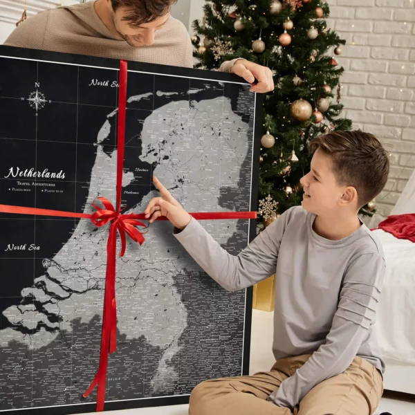 Niederlandekarte Black And Silver Moon