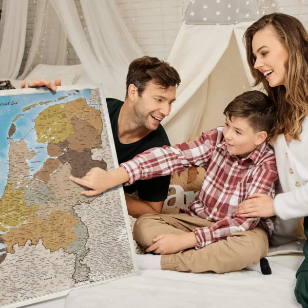 Niederlandekarte Blue Shades of brown