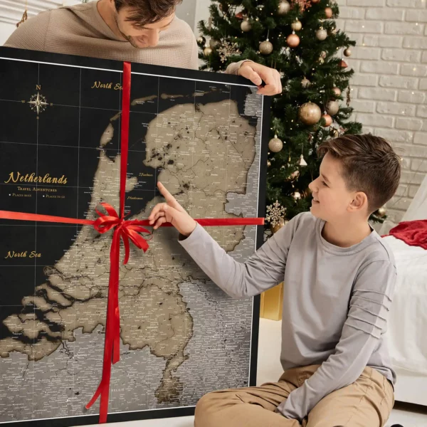 Niederlandekarte Golden Starry Night