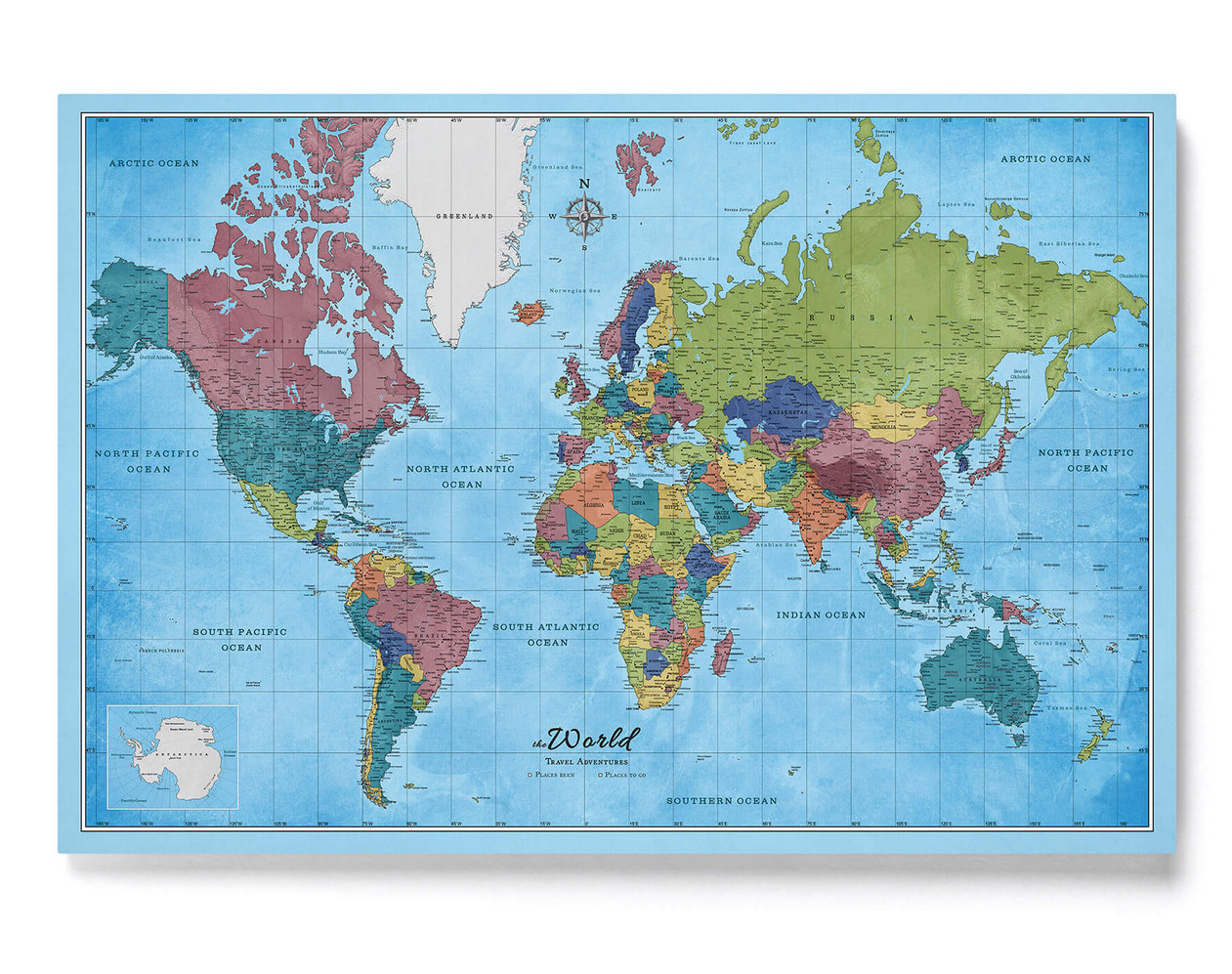 Eine stilvolle Weltkarte aus Kork als Familienchronik