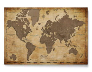Vergangene und zukünftige Reisen auf einen Blick – die Weltkarte aus Kork als Pinnwand