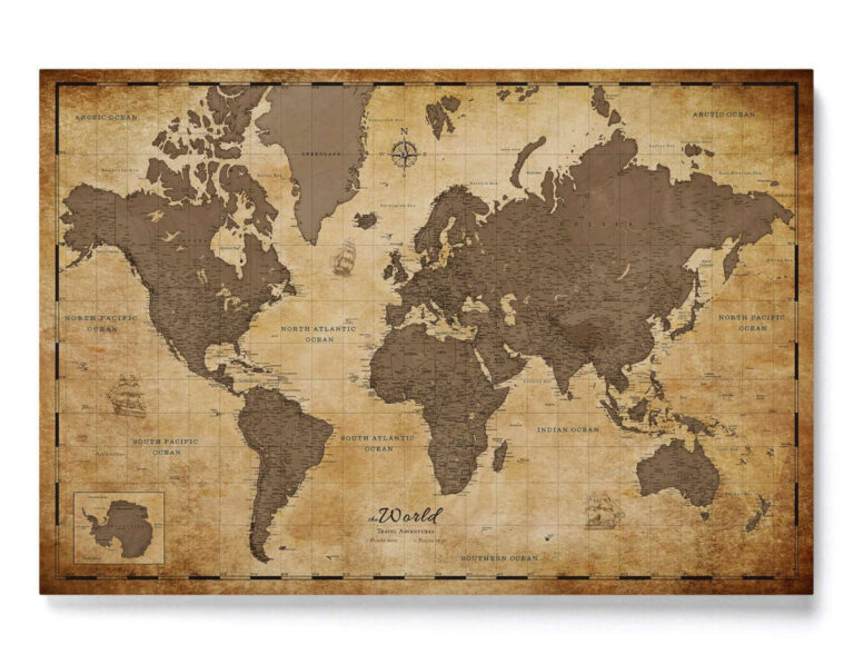 Vergangene und zukünftige Reisen auf einen Blick – die Weltkarte aus Kork als Pinnwand